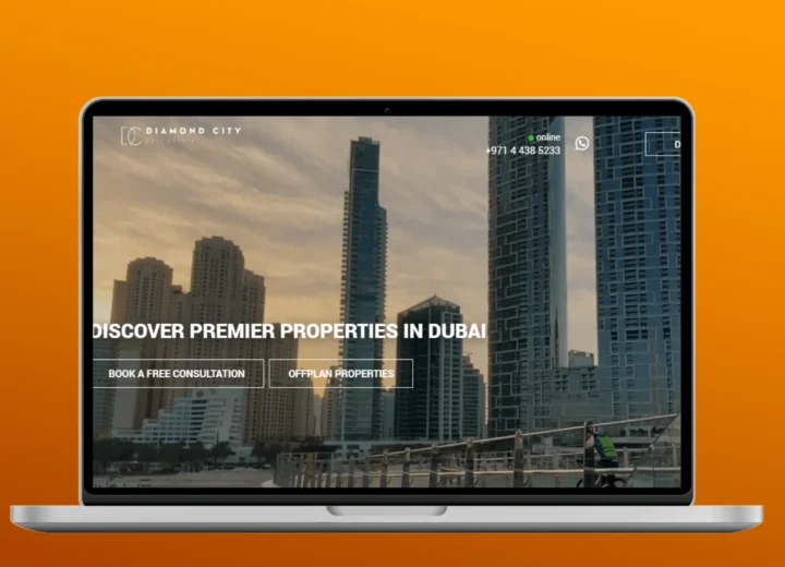 Its show Diamond City Real Estate website design that develop by Crown TechSol