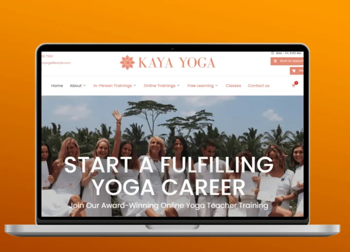 Highlighting Kaya Yoga Lifestyle website developed by Crown TechSol