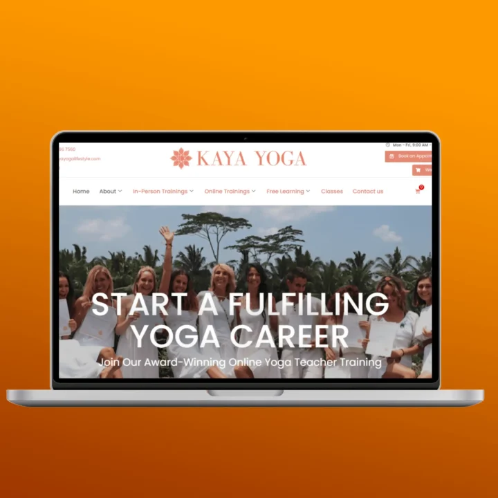 Highlighting Kaya Yoga Lifestyle website developed by Crown TechSol